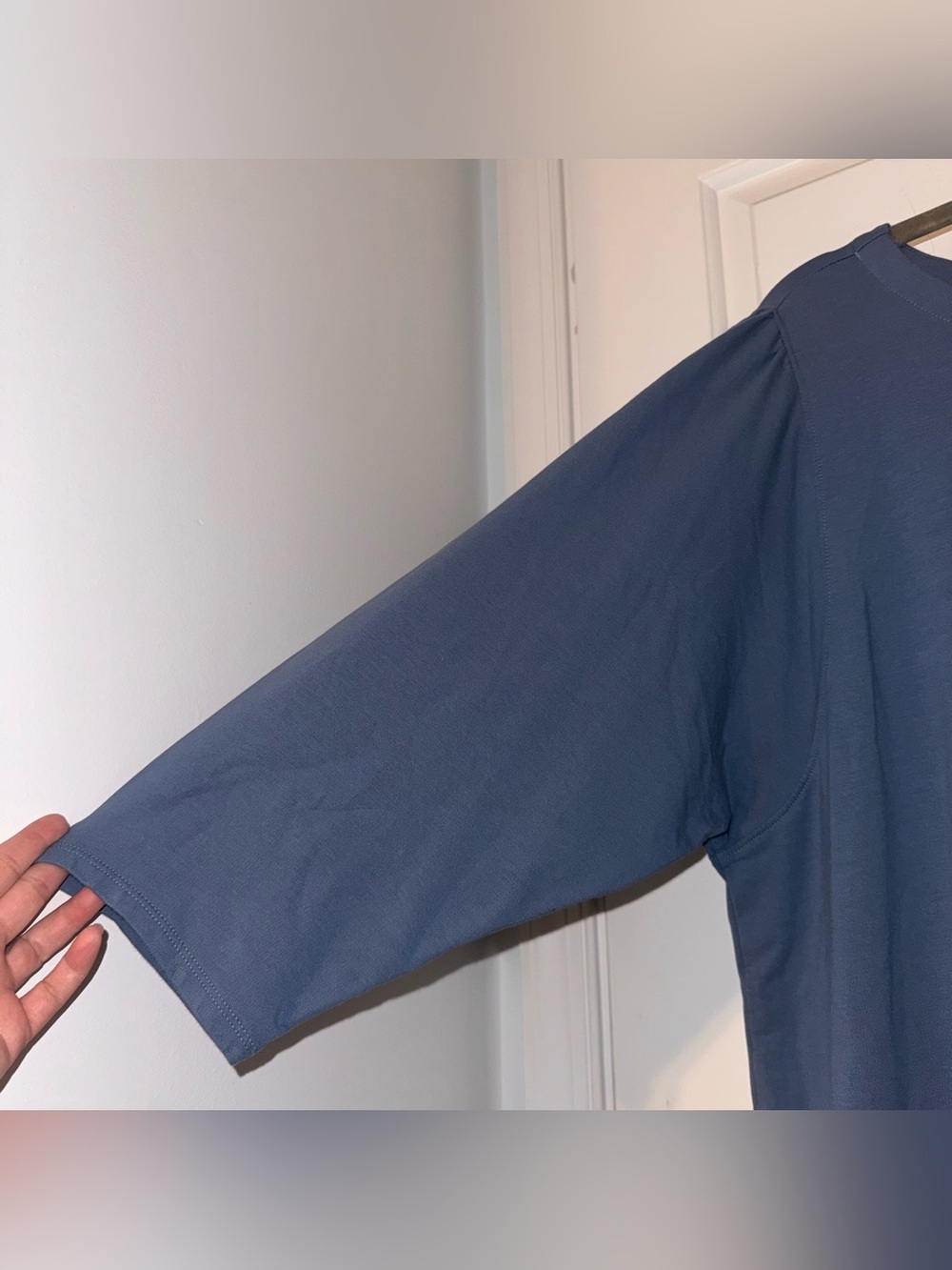 Pure Jill affinity French terry 3/4 sleeve shift shirt dress bayside blue 2X - Picture 7 of 14